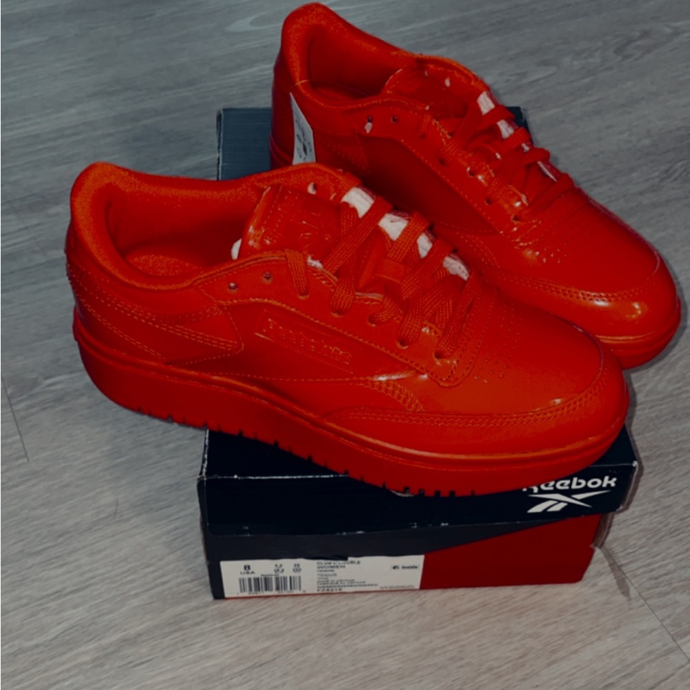 Red Reebok Club C Double sneaker